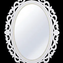 generic Plastic Artline Antique Oval Style Wall Mirror | Mirror Frame For Wall Décor | Oval Mirror Oval Sculpt For Home Décor, Living Room, Bedroom And Bathroom (34.5 Cm X 54.5 Cm) (Silver) image 1