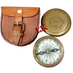 generic Robert Forest Poem Compass Brass Pocket Transit Compass - Robert Frost Poem Best Gift for Nautical Lovers Vintage Compass with Leather case Antique Compass image 4