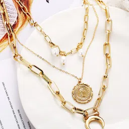 Shining Diva Fashion Gold-Plated Pearls Necklace-picture-28