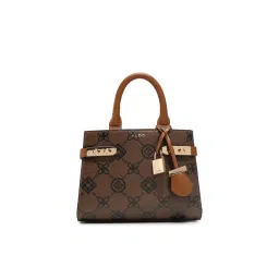 Aldo Lisbon Brown Womens Satchel Bag with Detachable Strap-image-78