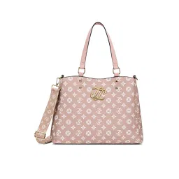 Lavie Signature Albany Pink Printed Satchel Bag with Detachable Strap image 1