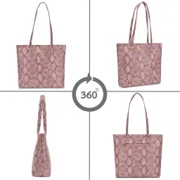 Lavie Womens Pink Python Pavo Vertical Tote Bag (L) image 5