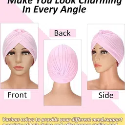 paropkar Stretch Polyester Turbans Pagri Head Bennie Cover India's Hat Twisted Headwrap Men & Women image 4