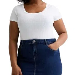 tripursundari fashion Navy Blue Buttoned with Zip Straight Mini Denim Skirt 15900 image 1