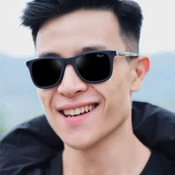 RESIST EYEWEAR Unisex Lens & Wayfarer Sunglasses With UV Protected Lens ISIDOREBFBLACK image 2
