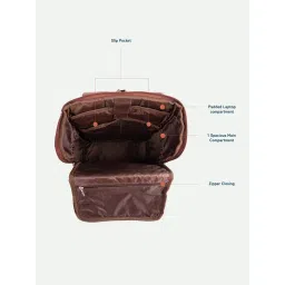 Zouk Amalia Unisex Vegan Leather Laptop Backpack - Nicobar Coral (L) image 4