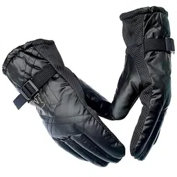 glowstorm GLOWSTORMLong Men's Snow & Windproof Thermal Soft Warm Winter Riding & Protective Gloves (Fur/Fleece Inside) Warm Hand Riding Cycling, Byke, Bike, Scooty,Motorcycle Travelling (Black) image 1