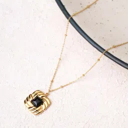 Palmonas Bold Noir Square Pendant for Women - Waterproof and Anti-Tarnish image 1