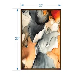 The Art House Grey & Peach-Coloured Abstract Painting Framed Wall Art image 5