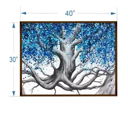 The Art House Blue & White Abstract Painting Wall Art image 5