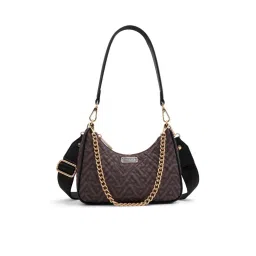 Aldo Azuline Womens Brown Shoulder Bag with Detachable Strap and Chain-image-65