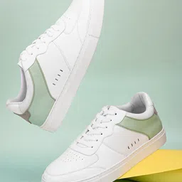 HRX by Hrithik Roshan Men White & Sea Green Perforations Lightweight Sneakers-picture-18