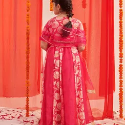 pspeaches Girls Printed Ready to Wear Lehenga & Blouse With Dupatta image 2
