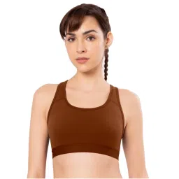 Amante Brown Non Padded Non-wired Full Coverage Medium Impact Energize Active Sports Bra-picture-30