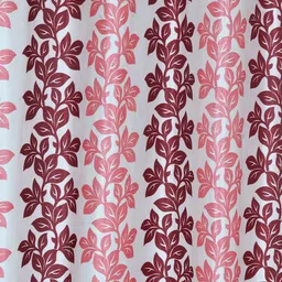 Cortina White & Pink 2 Pcs Floral Window Curtains image 4