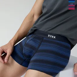 XYXX Men Pack of 3 Super Combed Cotton Streax Trunks-XYTRNK3PCKN847 image 1