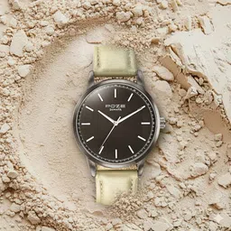 Poze By Sonata Quartz Analog Black Dial Beige Leather Strap Watch For Men-picture-34