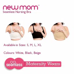 newmom Women's Lycra Non Padded Non-Wired Maternity Bra (OSS2690_Beige_Medium) image 4