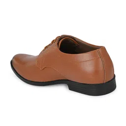 HERE&NOW Men Tan Brown Round Toe Formal Derbys image 3