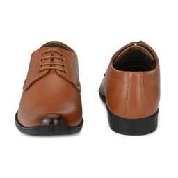 HERE&NOW Men Tan Brown Round Toe Formal Derbys image 4