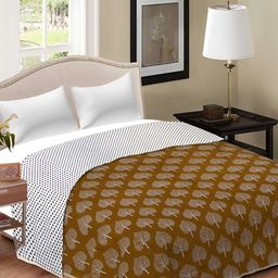 RF RELAXFEEL Green & White Floral Cotton Heavy Winter 150 GSM Double Bed Dohar-picture-32