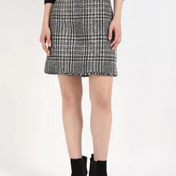 Calvin Klein Jeans Women Checked A-Line Above Knee Skirt-picture-36