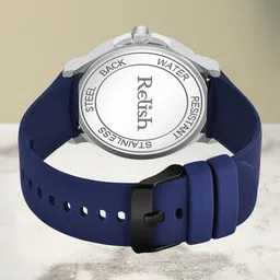 Relish Men Textured Dial & Silicone Straps Analogue Watch RE-NSSW515 image 2