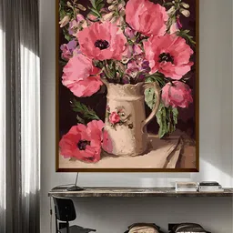 The Art House Brown & Pink Floral Wooden Painting Wall Art-picture-23