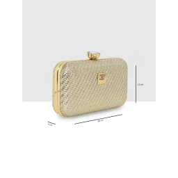 ESBEDA Womens Gold Sparkle Luxe Clutch with Detachable Strap (S) image 4