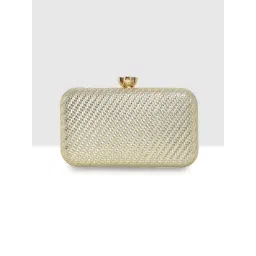 ESBEDA Womens Gold Sparkle Luxe Clutch with Detachable Strap (S) image 5