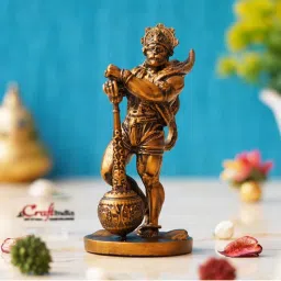 eCraftIndia Golden Polyresin Handcrafted Standing Lord Hanuman Idol with Gada/Mace-image-19