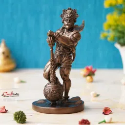eCraftIndia Golden Polyresin Handcrafted Standing Lord Hanuman Statue with Gada/Mace-picture-11