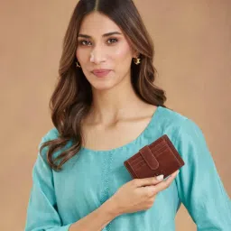 Fabindia Brown Leather Card Holder-image-12