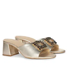 Saint G Saintg Womens Platin Leather Block Sandals Heels-image-92