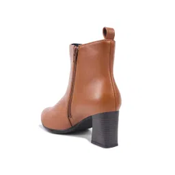 SHUZ TOUCH Women Tan Block Heels Ankle Boots image 2