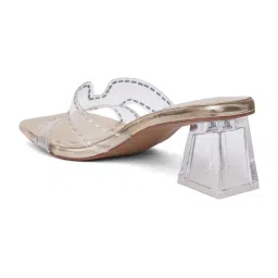 Sherrif Shoes Women Gold Sandal Heels image 4