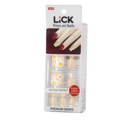 LICK 24-Pieces Square Shape Fake Reusable Press On Nails With Application Kit-picture-1