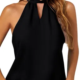 StyleCast Black Keyhole Neck Top-picture-41