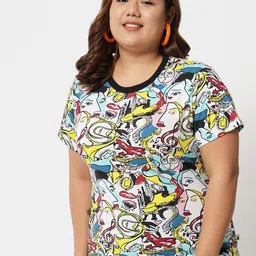 BEYOUND SIZE - THE DRY STATE Women Plus Size Multicoloured Graphic Printed T-shirt-picture-15