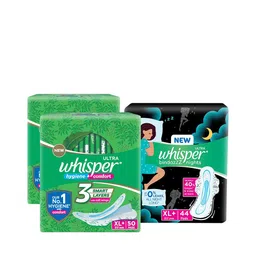 Whisper Set of 3 Sanitary Pads - Ultra Clean XL+ & Bindazzz Nights XL+-picture-58