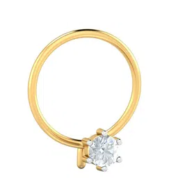 KUBERBOX Prongs 18KT Gold Diamond Studded Nose Pin-0.2 gm image 4