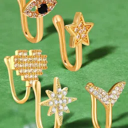 OOMPH Artificial Stones and Beads Stud Nosepin image 1