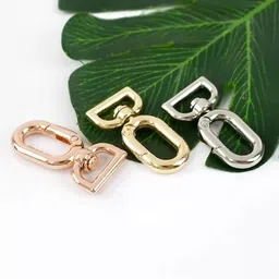 Rarehaunt 2 PCS D Ring Alloy 360 Degree Swivel Lobster Clasp Claw Swivel Clip Lobster Clasp Trigger Clips Snap Hooks Push Gate Snap for Strap Bag Purse Luggage Acessories (2 Pcs) (Silver) image 5