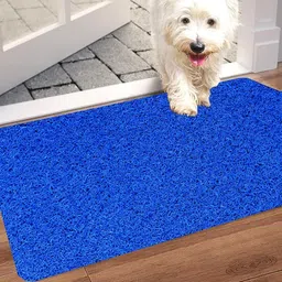 CURSHEET HOMZ Cushion Noodle Rectangular Mat for Home Entrance,Heavy Indoor Outdoor Anti Slip PVC Floormat for Bedroom Kitchen,Absorbent Solid Mat for Bathroom,Office,Door/Bath Mat (4x3, Blue) image 3