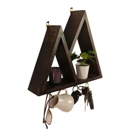 symplify Pharoah Wooden Wall Shelf Organiser With Key Holders-picture-11