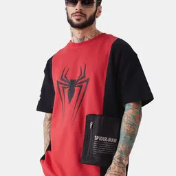 The Souled Store Spider Man Web Wonder Printed Pure Cotton Oversized T-shirt-picture-53