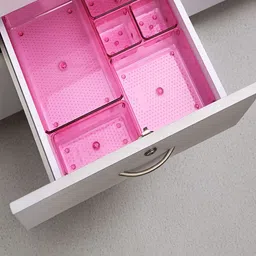 Myntra Elegant Homes Pink 25 Pieces Acrylic Regular Drawer Organisers image 5