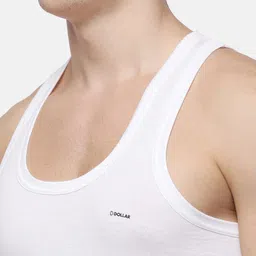 Dollar Men Pack of 12 White Solid Innerwear Vest MLHVE-01-PO12 image 2