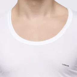 Dollar Men Pack Of 7 White Solid Innerwear Vests MLHVE-02-PO7 image 2