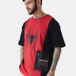 The Souled Store Spider Man Web Wonder Printed Pure Cotton Oversized T-shirt image 4